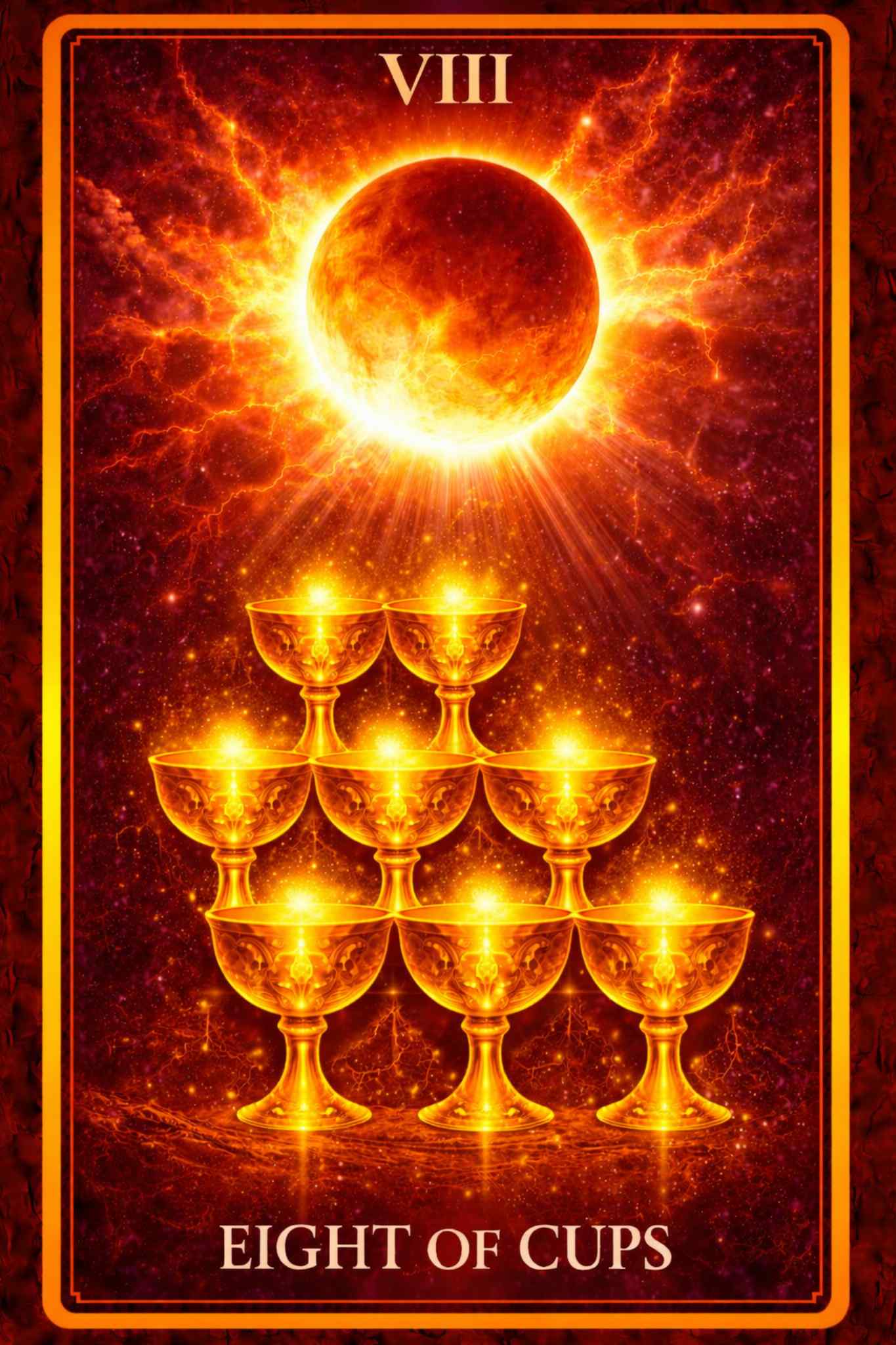 Eight of Cups tarot card – walking away, emotional truth, departure and deeper seeking