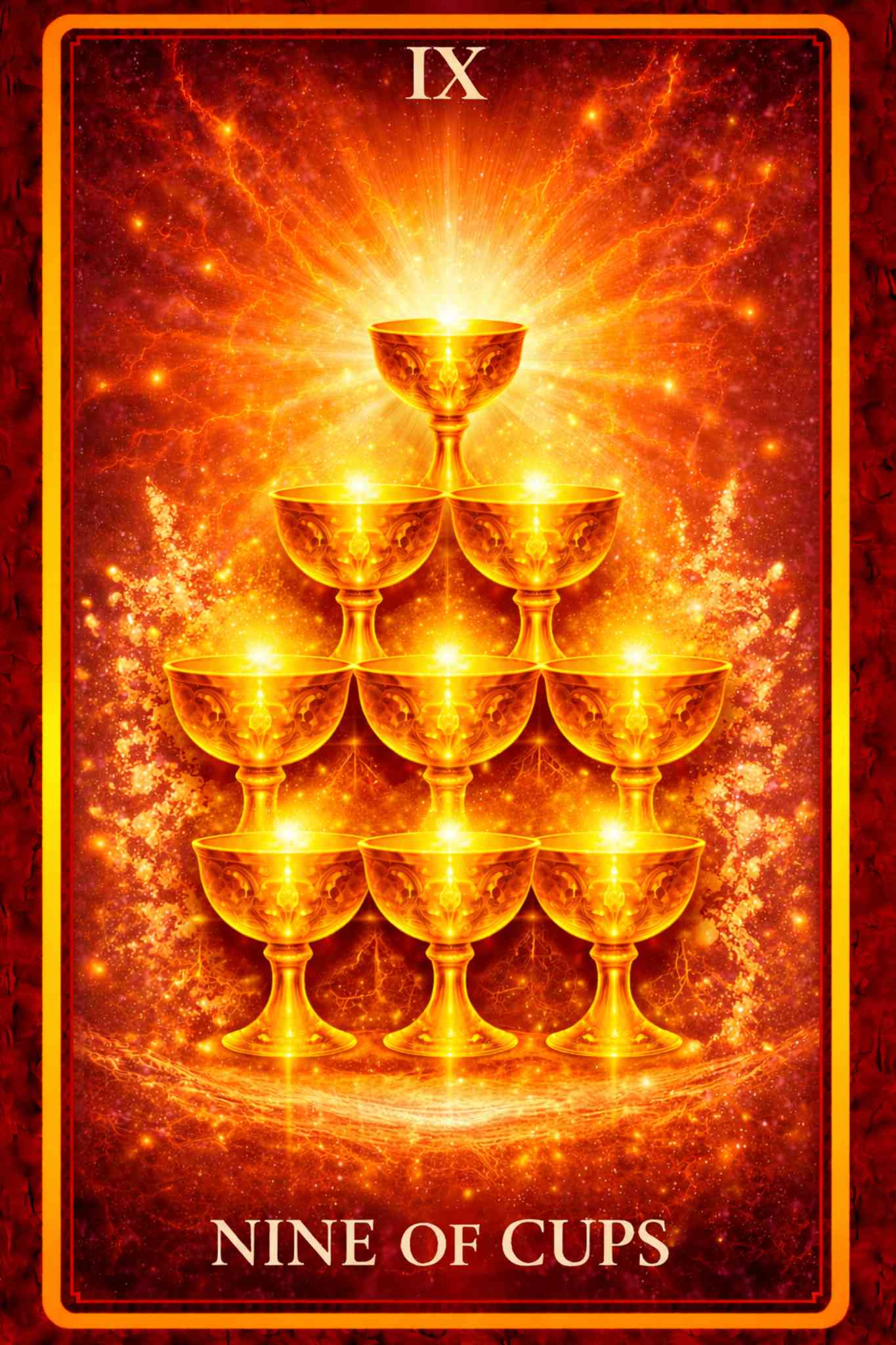 Nine of Cups tarot card – satisfaction, pleasure, emotional fulfillment and gratitude