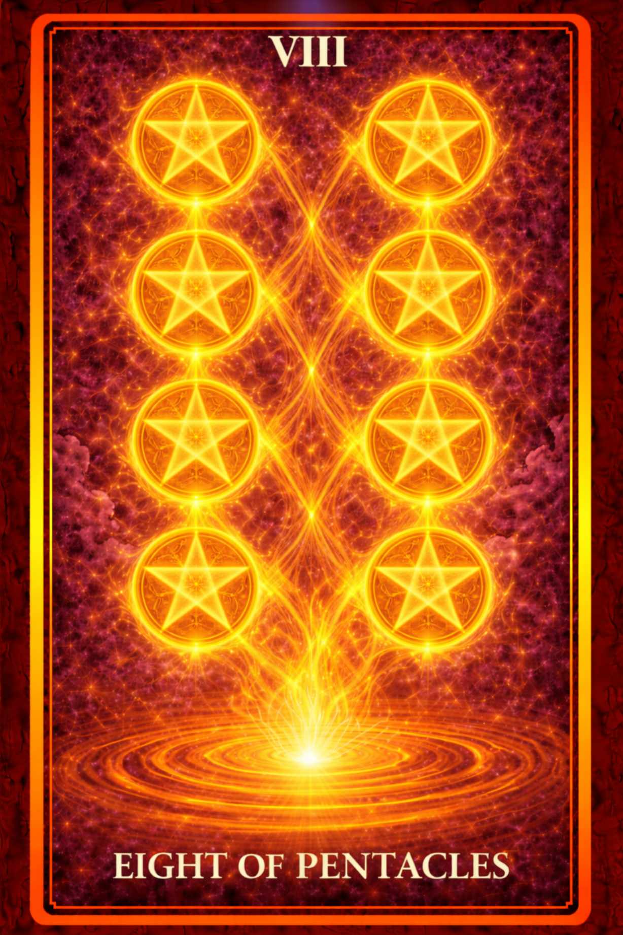 Eight of Pentacles tarot card – dedication, mastery, repetition and focused work