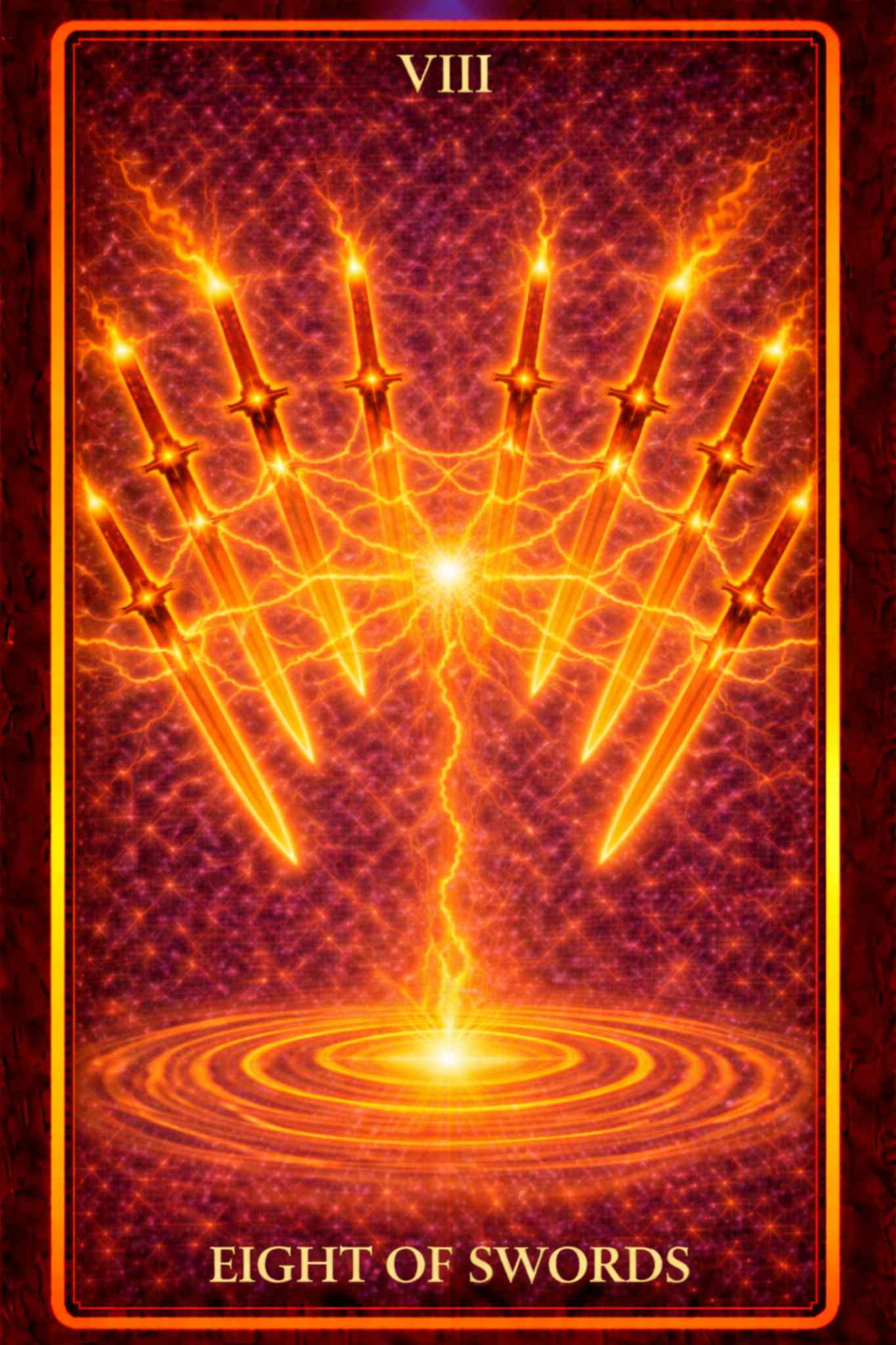 Eight of Swords tarot card – restriction, fear, mental trap and self-limiting beliefs