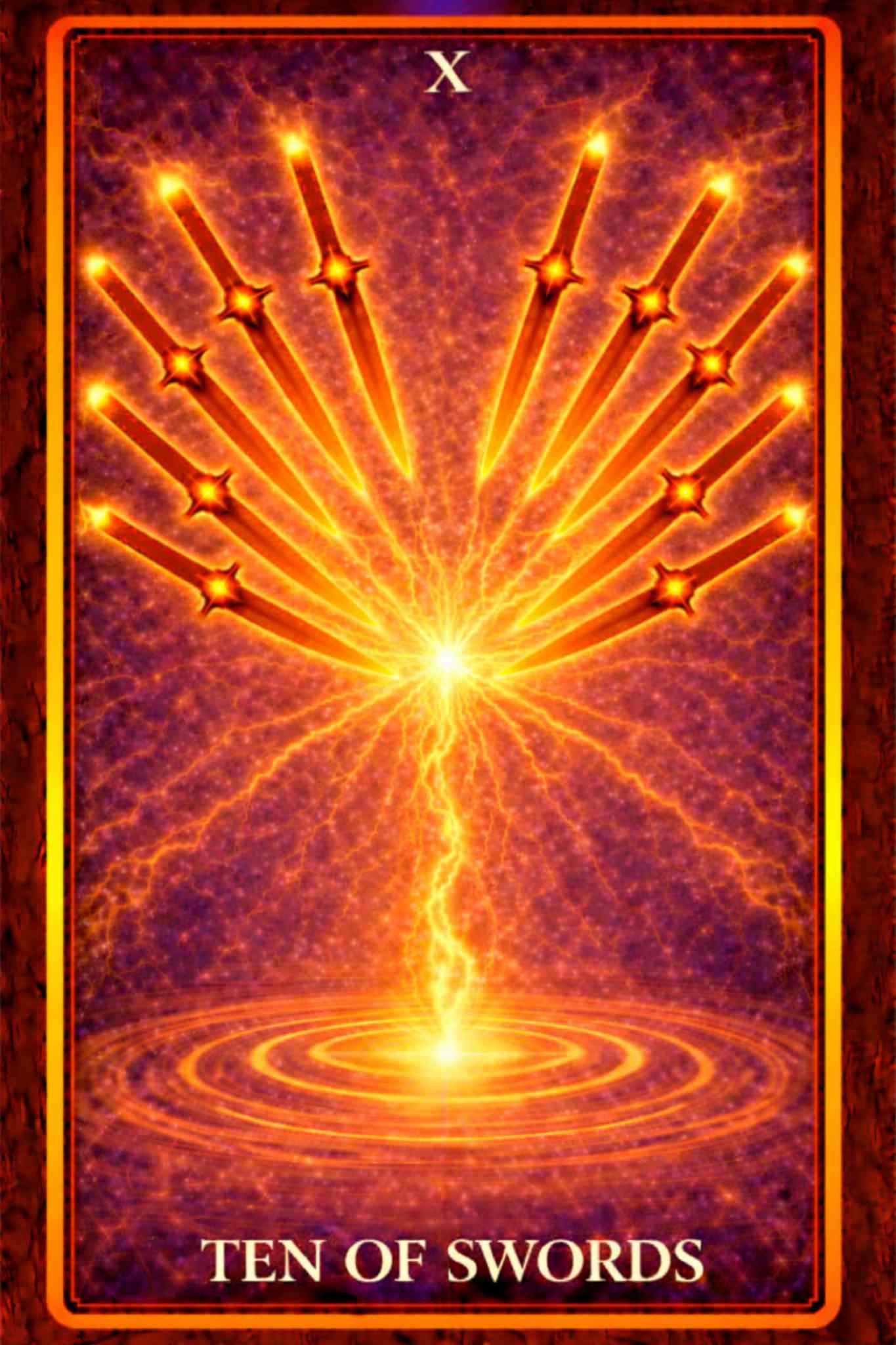 Ten of Swords tarot card – ending, collapse, betrayal and final release