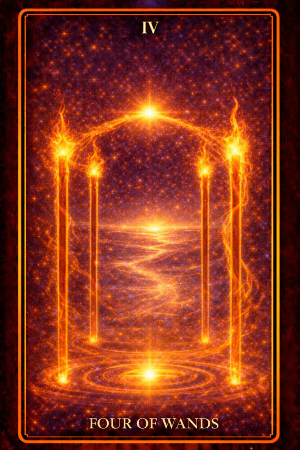 Four of Wands tarot card – celebration, stability, homecoming and shared joy