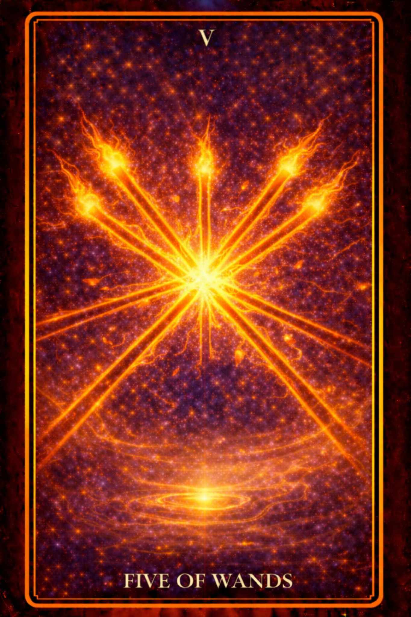 Five of Wands tarot card – friction, competition, conflict and clashing energy