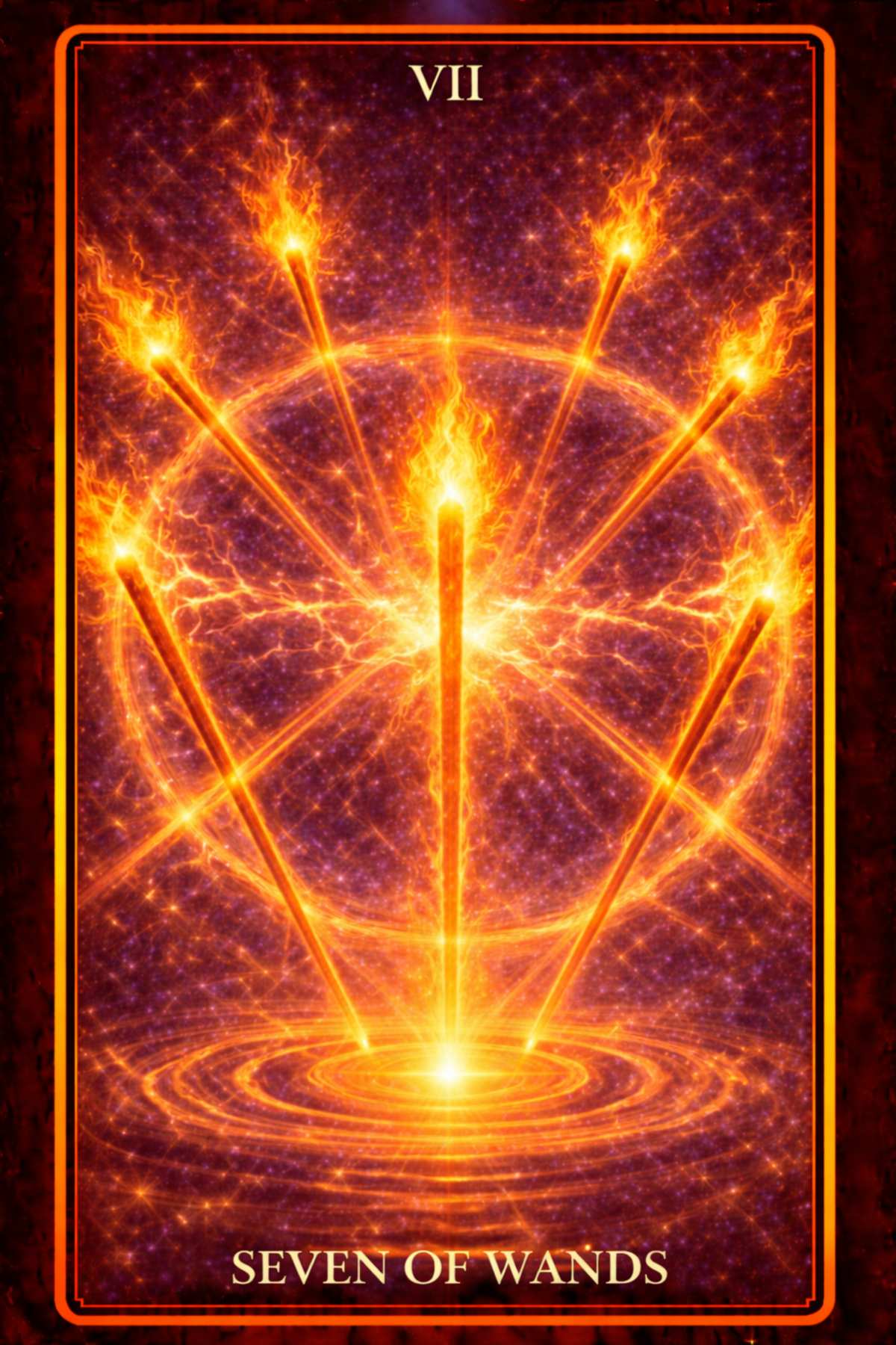 Seven of Wands tarot card – defense, courage, pressure and standing your ground