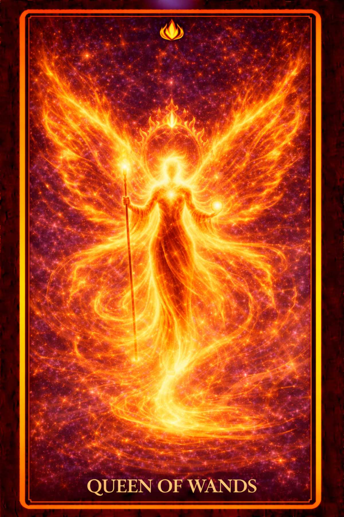 Queen of Wands tarot card – confidence, magnetism, warmth and self-possessed fire