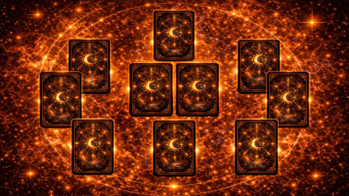 Celtic Cross tarot spread layout with ten card positions for deep insight