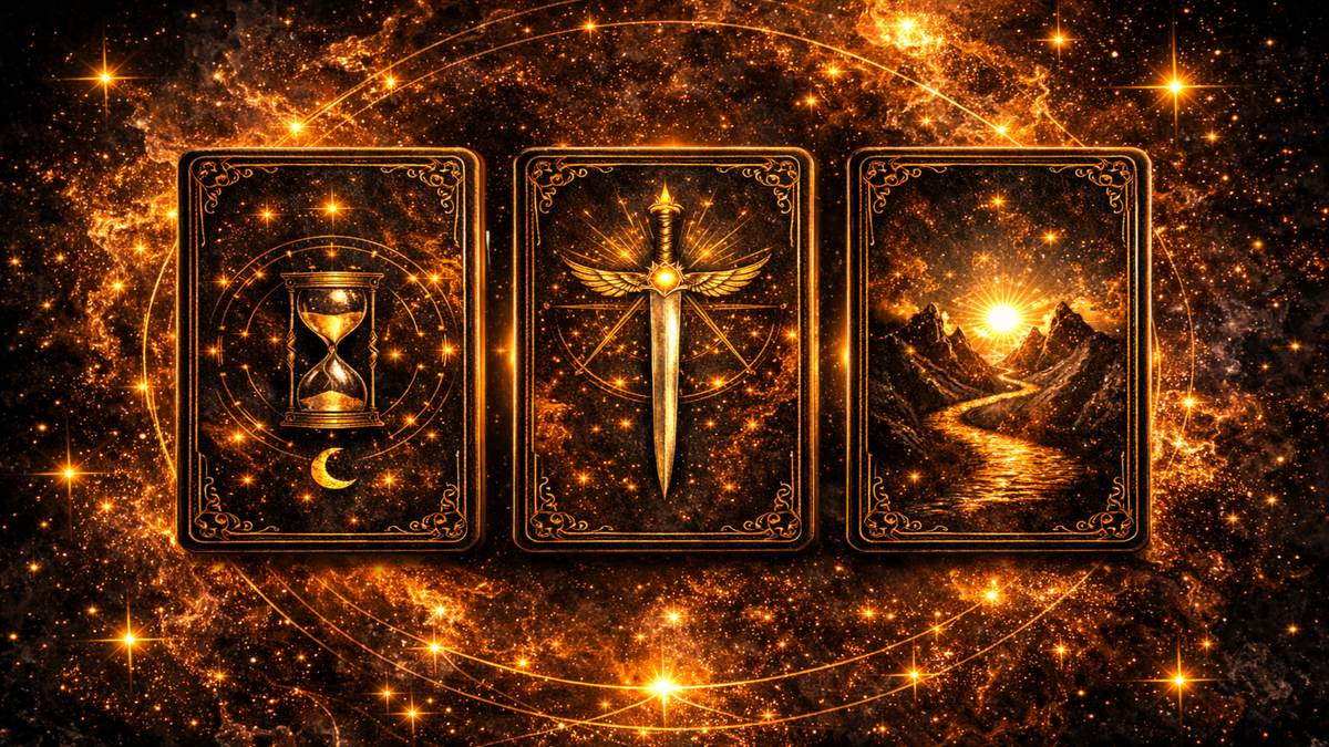 Three card tarot spread layout with three positions for guidance and clarity