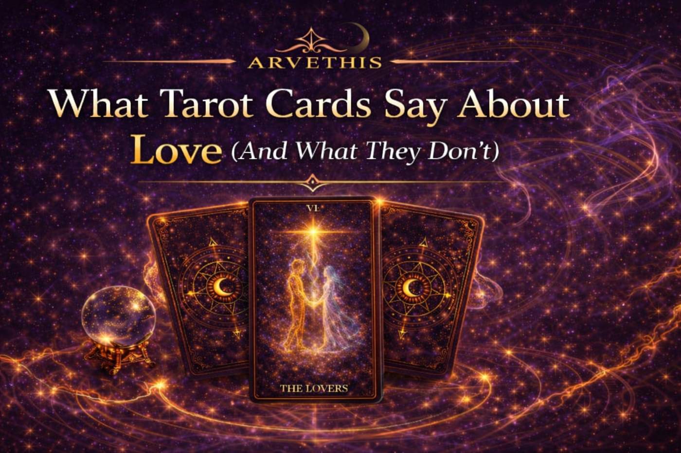 Tarot cards and love meaning illustration